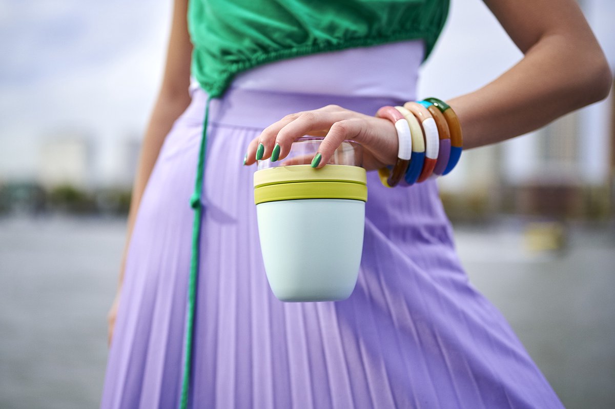  Mepal – Limited Edition Lunchpot Ellipse – Praktische Muesli Beker To Go – Lemon Vibe – Geschikt Voor Vriezer, Magnetron En Vaatwasser- Onbeperkt Genieten
