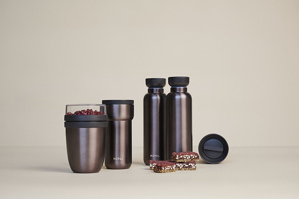  Mepal – Isoleer Lunchpot Ellipse – Houdt Je Eten 6-8 Uur Warm En 12 Uur Koud – Titanium – 2 Compartimenten – Soep Beker To Go – Yoghurt Beker Muesli - Thermos Lunchbox