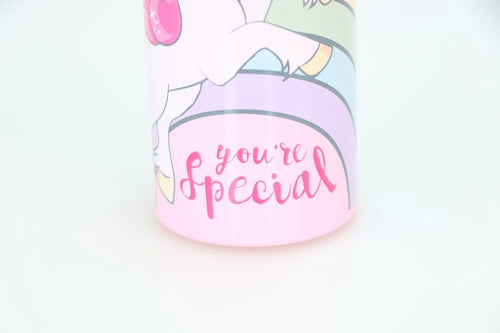  Broodtrommel + Drinkfles Unicorn | Lunchbox Voor Kinderen | Eenhoorn Roze LS03a
