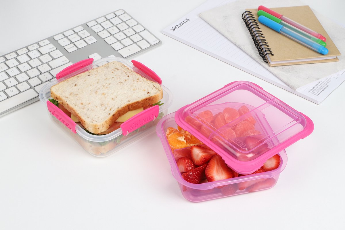  Sistema To Go Snackdoos Snack Attack Duo - Roze- 975 Ml