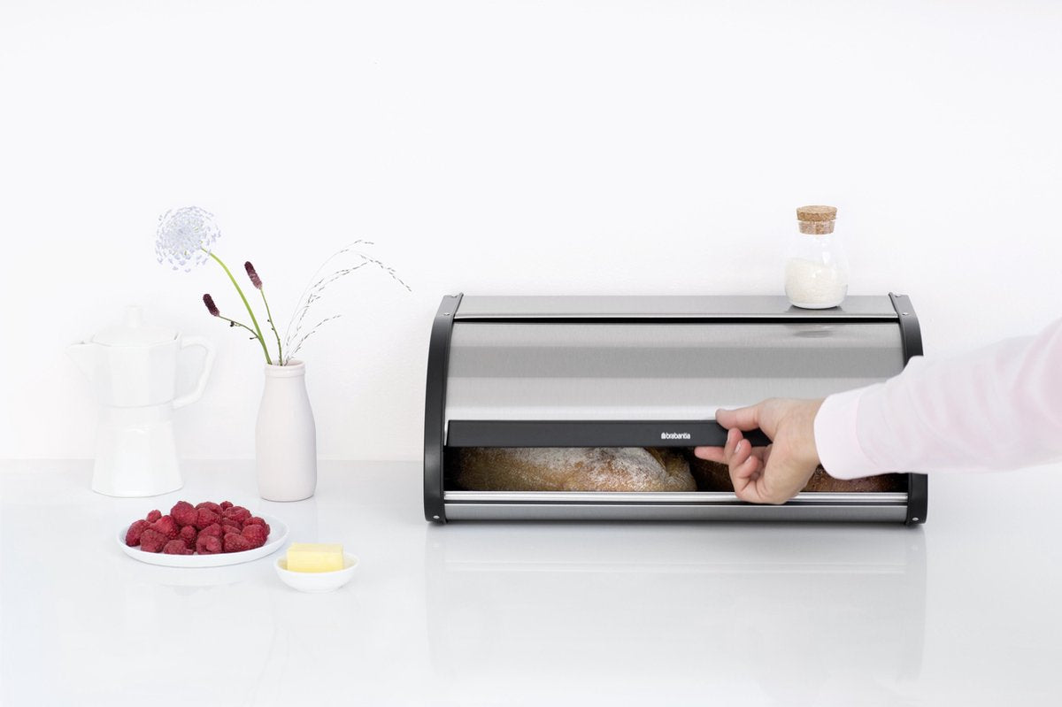  Brabantia Broodtrommel - Met Schuifdeksel - Matt Steel Fingerprint Proof
