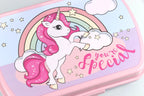  Broodtrommel + Drinkfles Unicorn | Lunchbox Voor Kinderen | Eenhoorn Roze LS03a