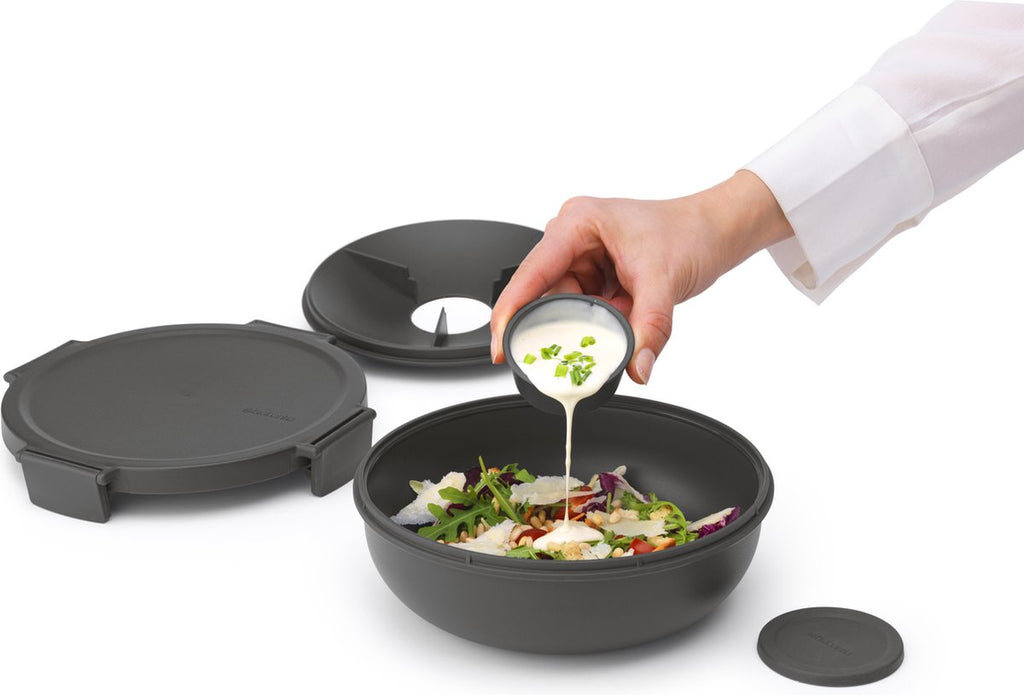  Brabantia Make &amp; Take Salade Lunchbox - 1,3 L - Kunststof - Dark Grey