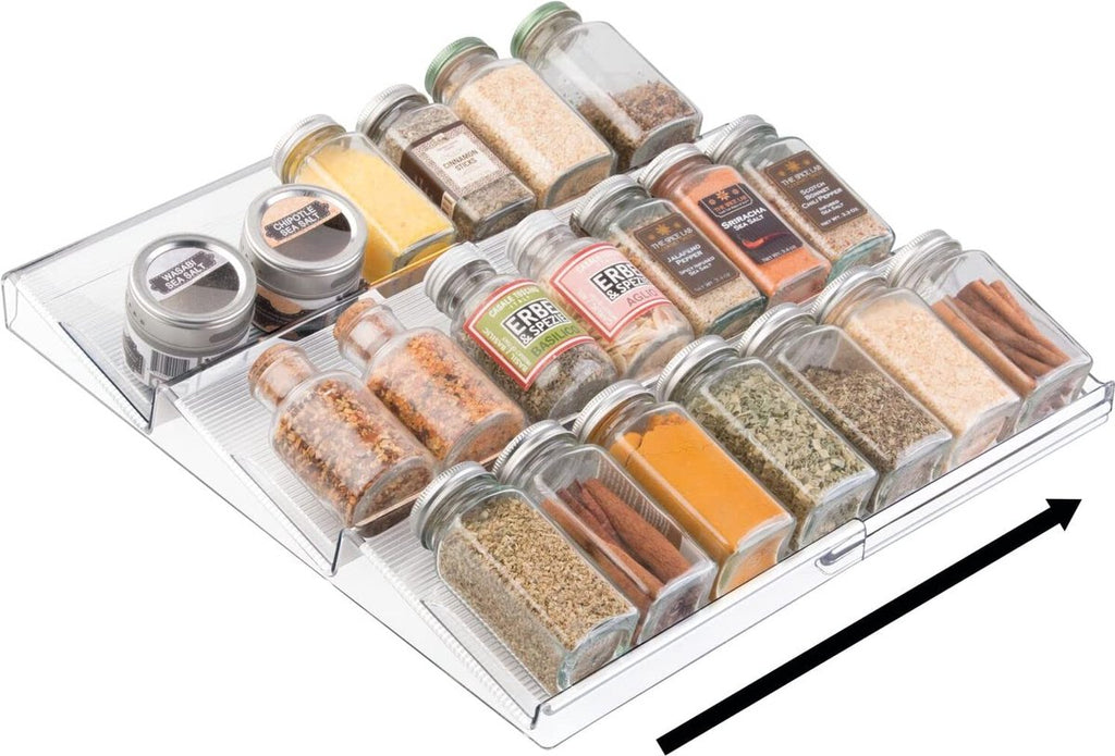  Kruidenrek - Lade-organizer - Voor Keuken, Badkamer En Kantoor - Voor Kruiden En Specerijen - Uitschuifbaar/3 Verdiepingen - Transparant