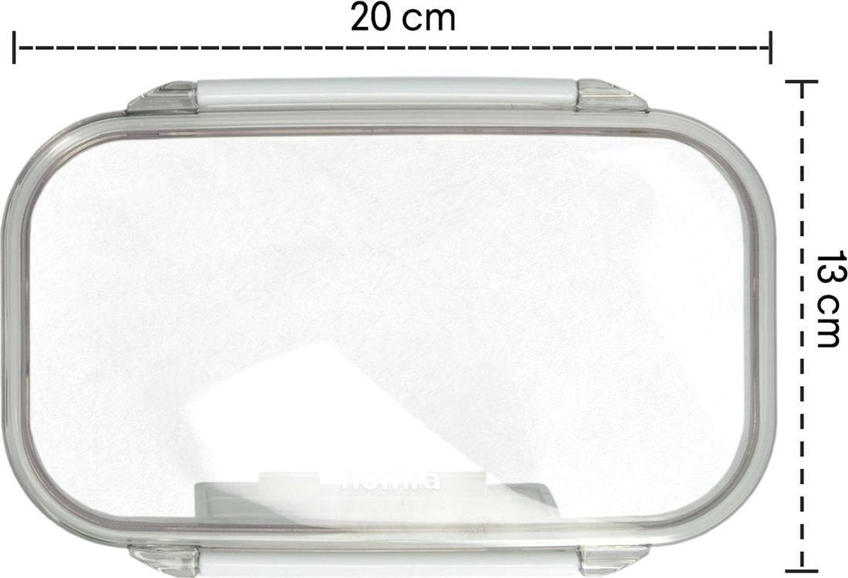 Homra Lunchbox STAQS Grey - Bento Box - 2 Laags Broodtrommel - 3 Compartimenten - Grijs - Lunch To Go - Duurzaam Kunststof - BPA Vrij - 3 Vaks Lunchtrommel Voor Volwassenen - Inclusief Bestek - Magnetron, Diepvries, Vaatwasser Bestendig - Vers Houden