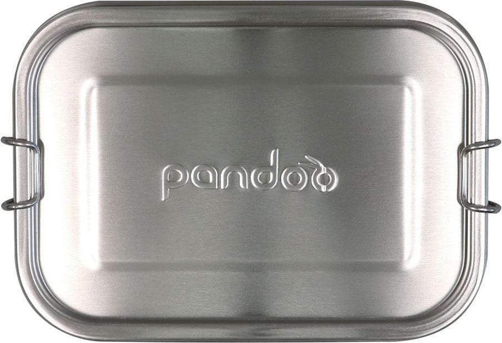  Pandoo RVS Lunchbox - 1200 Ml - Incl. Divider + Katoenen Tas