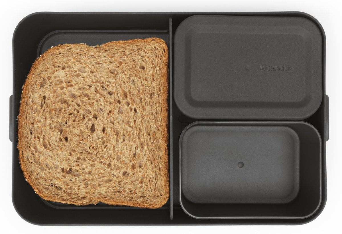  Brabantia Make &amp; Take Bento Lunchbox Incl Bentobox - Large - Kunststof - Dark Grey