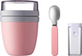  Mepal - Lunchpot + Vouwlepel Ellipse - Nordic Pink - Yoghurtbeker Met Lepel - Muesli Beker To Go - Geschikt Voor Vriezer, Magnetron En Vaatwasser.