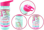  Unicorn Broodtrommel + PET Drinkfles Lichtblauw | Eenhoorn Lunchbox Set Voor Meisjes LS22