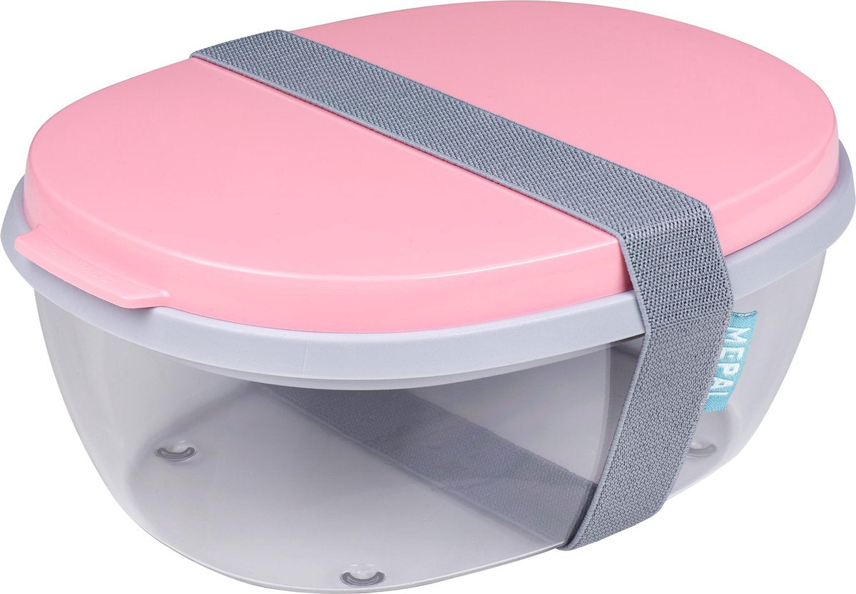  Mepal Saladbox Ellipse – Lunchbox Voor Volwassenen En Saladebox To Go – Nordic Pink – Groot Genoeg Voor Een Maaltijdsalade