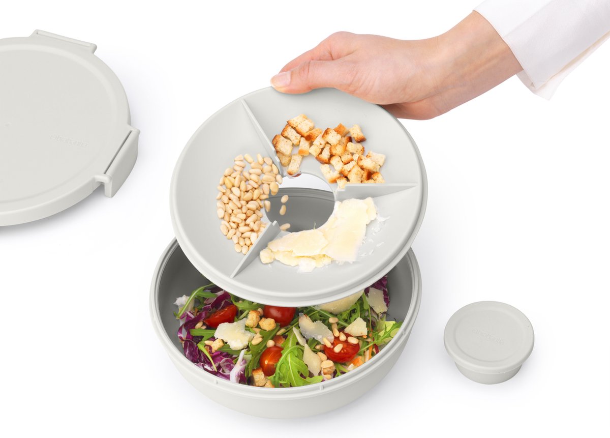  Brabantia Make &amp; Take Salade Lunchbox - 1,3 L - Kunststof - Light Grey