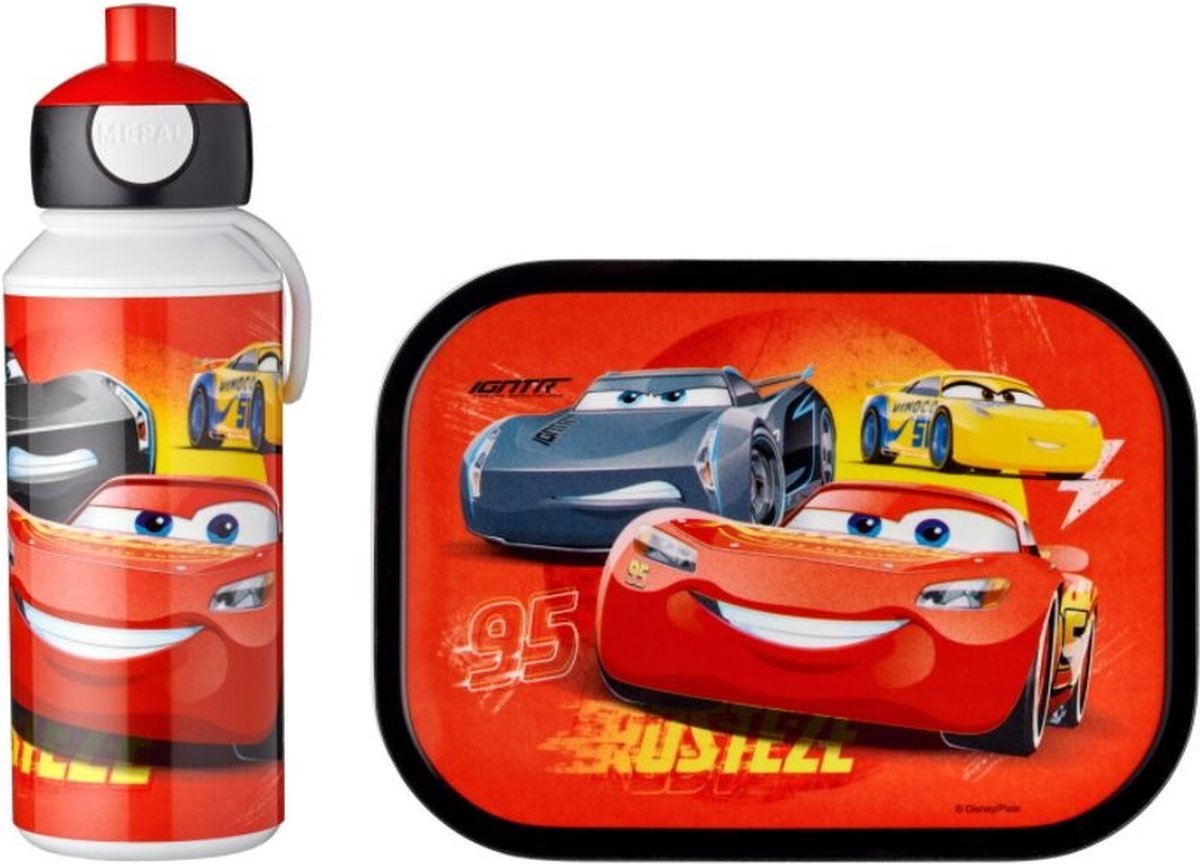  Mepal – Lunchset Campus (pu + Lb) – Pop-up Drinkfles En Broodtrommel Voor Kinderen – Cars – Bento Box – Lekvrij