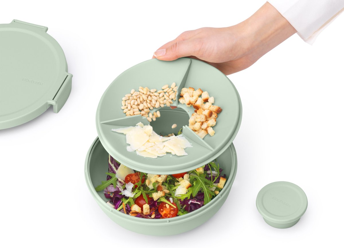  Brabantia Make &amp; Take Salade Lunchbox - 1,3 L - Kunststof - Jade Green