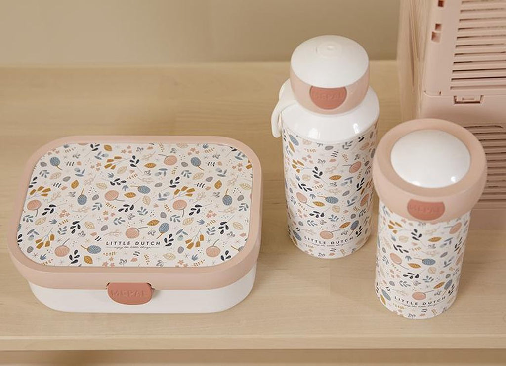  Mepal – Lunchset Campus (pu + Lb) – Pop-up Drinkfles En Broodtrommel Voor Kinderen – Spring Flowers – Little Dutch