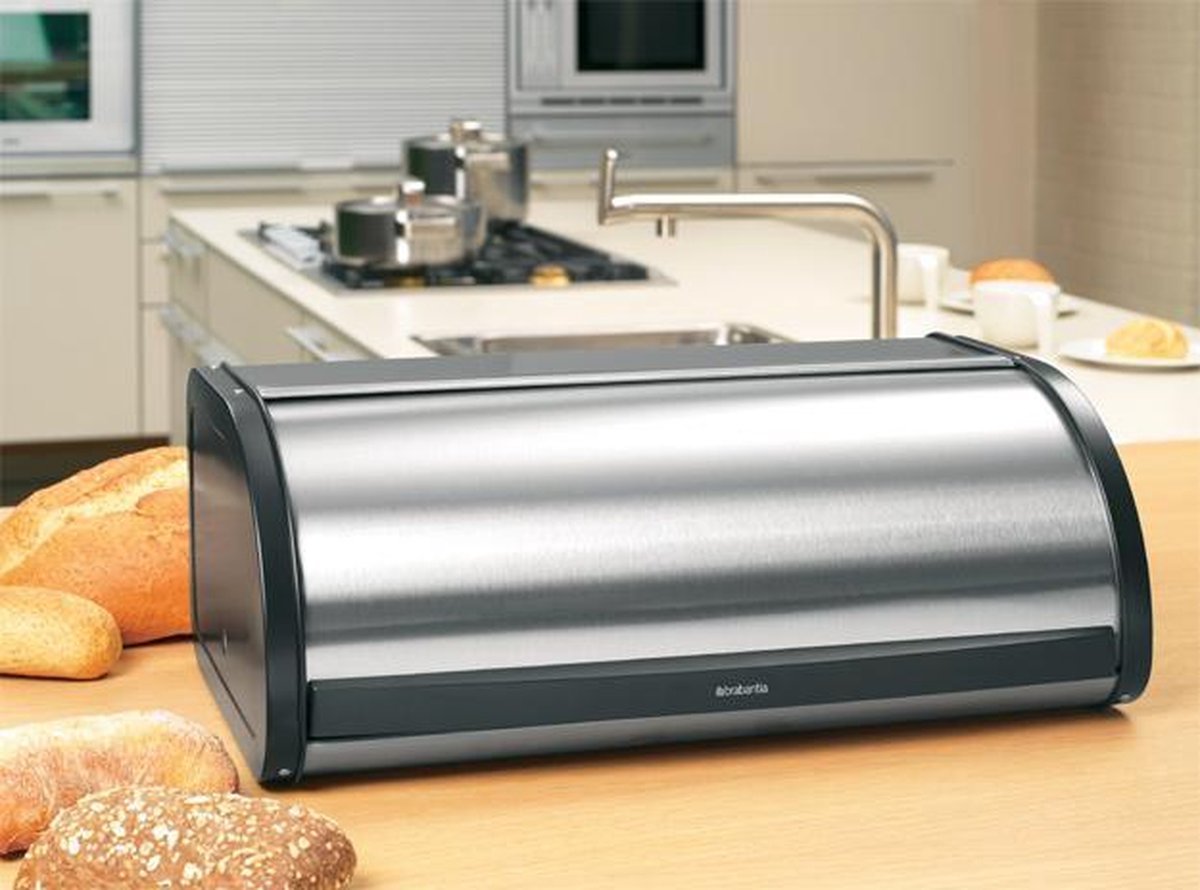  Brabantia Broodtrommel - Met Schuifdeksel - Matt Steel Fingerprint Proof