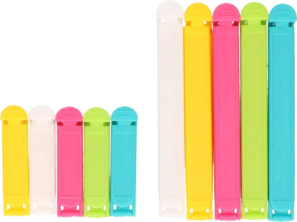Merkloos 20x Gekleurde Keuken Afsluitclips / Vershoudclips 6/12 Cm