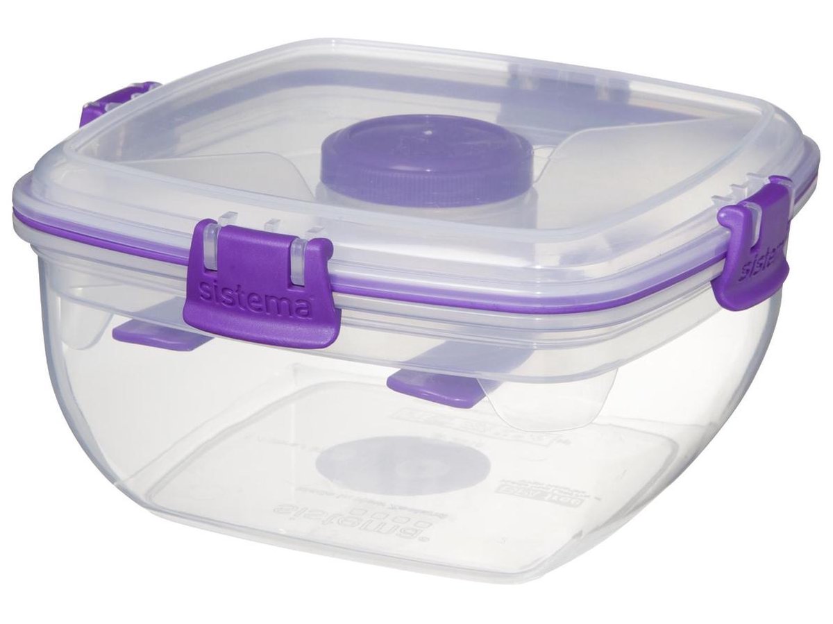  Sistema Salade Box Met Bestek - Geelgroen