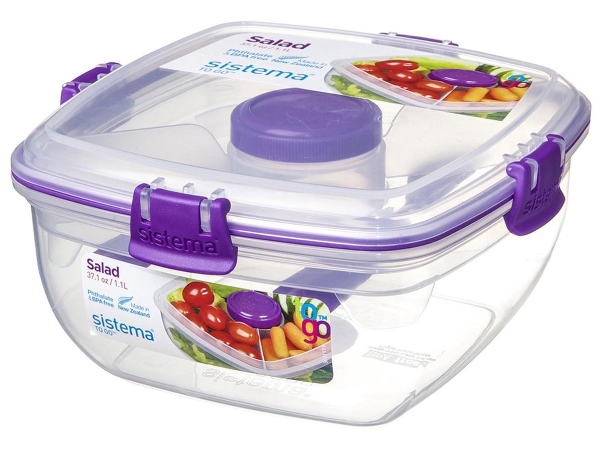  Sistema Salade Box Met Bestek - Geelgroen