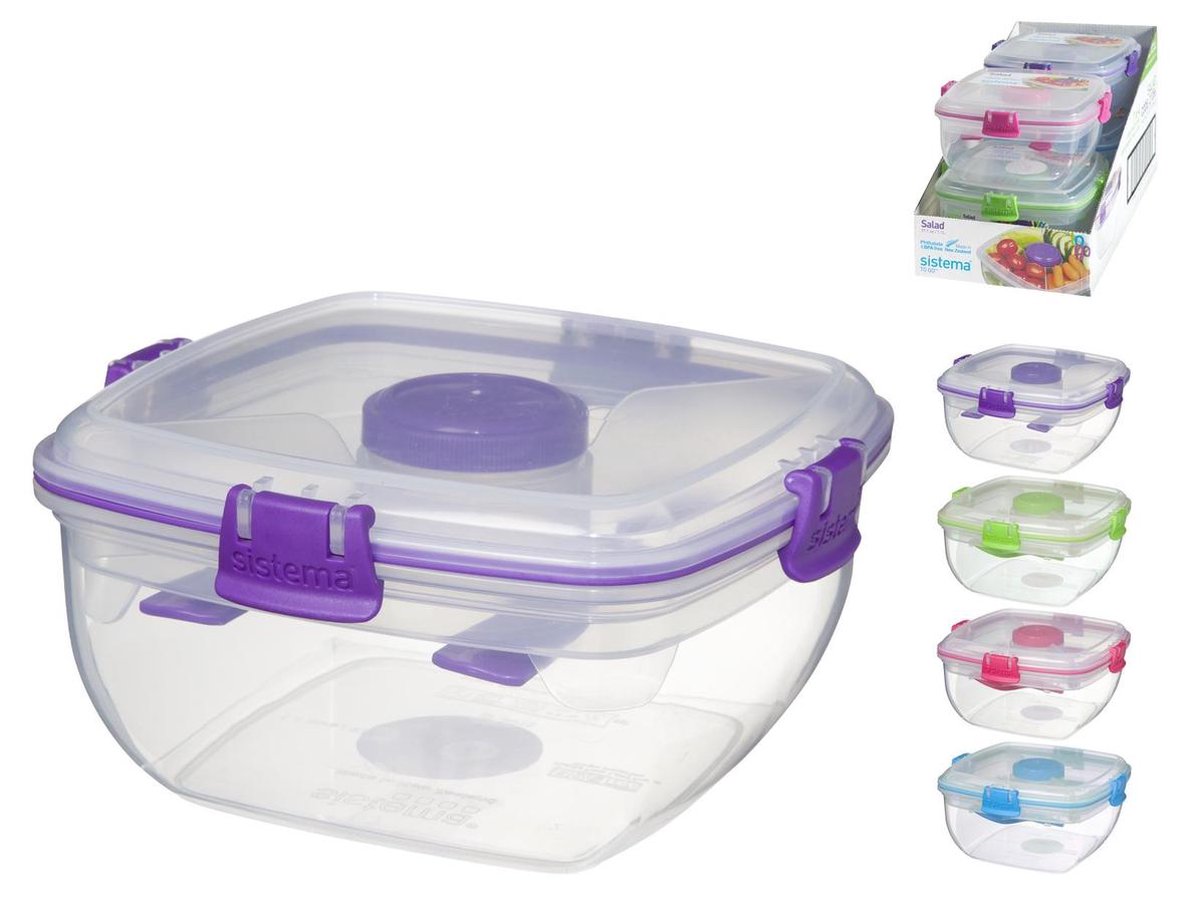 Sistema Salade Box Met Bestek - Geelgroen
