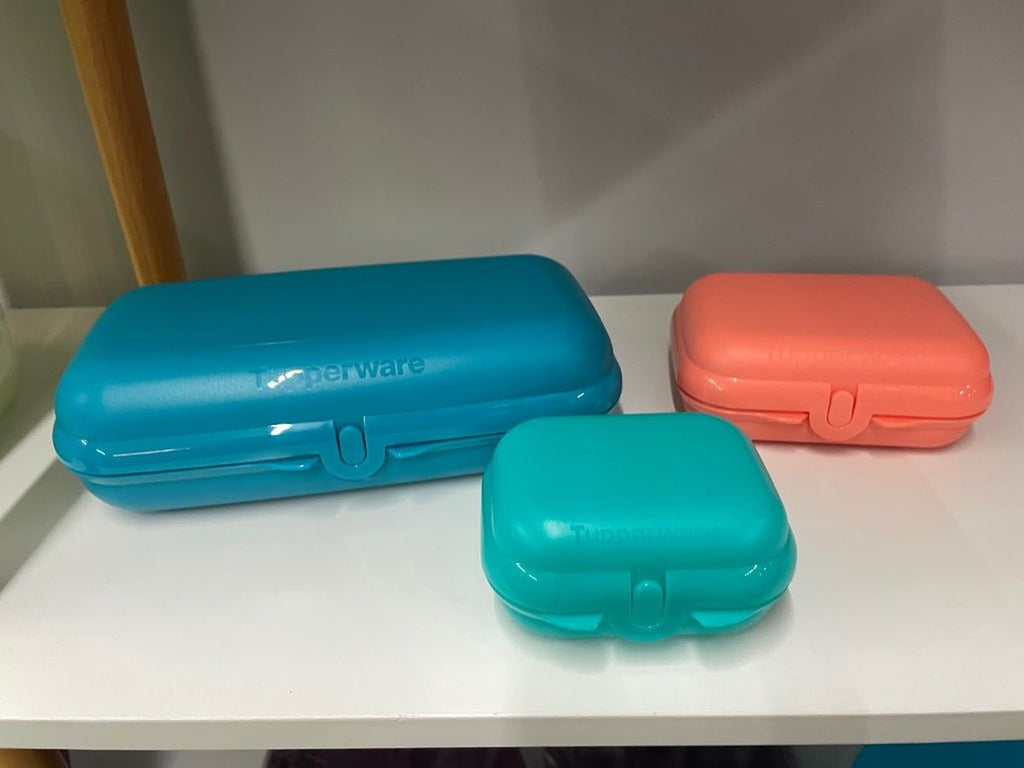  Tupperware Smartclip Set Van 3 (snackdoosjes)