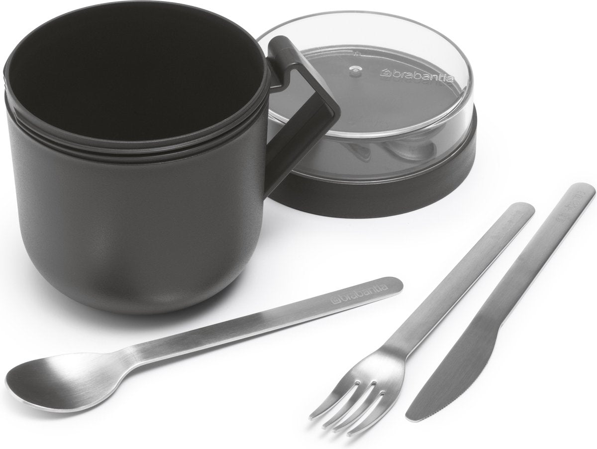  Brabantia Make &amp; Take Soepbeker - 0,6 L - Kunststof - Dark Grey