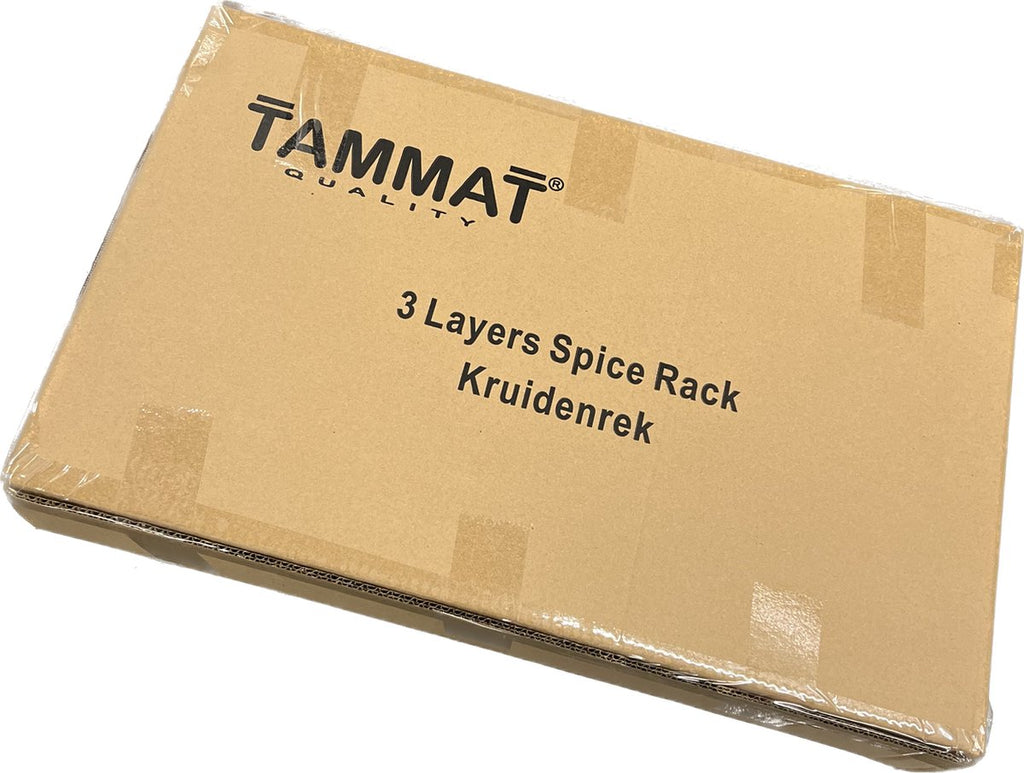  TammaT - Kruidenrek - Kruidenrek Staand - Inklapbare Keukenrek - 3-laags 35x21x56,5CM - Keuken Organizer - Aanrecht Organizer - Keuken Opslag - Roestvrij Staal - Opbergrek - Keuken Organizers - Roestvrij En Krasvrij