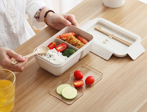  BentoBros® Duurzame Bento Box - Broodtrommel - Lunchtrommel - Lunchbox - Lunchset Voor Kinderen - Brooddoos - Duurzaam Hout - Inclusief Bestek - Voor Volwassenen En Kinderen - 0,85 Liter - Geschikt Voor Magnetron, Vriezer En Vaatwasser - Groen