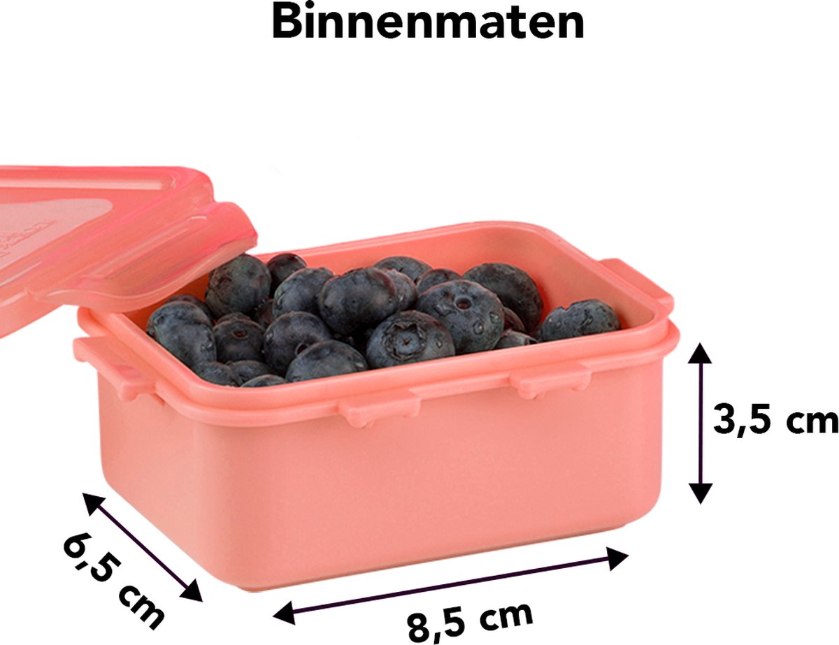  Lock&amp;Lock (mini) Vershoudbakjes Set Met Deksel - Snackdoosjes - Snackbox - Babyvoeding Bewaarbakjes - Set Van 4 Stuks - Roze - 180 Ml - Kinderen En Volwassenen - Lekvrij - BPA Vrij
