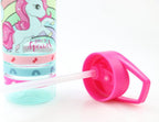  Unicorn Broodtrommel + PET Drinkfles Lichtblauw | Eenhoorn Lunchbox Set Voor Meisjes LS22