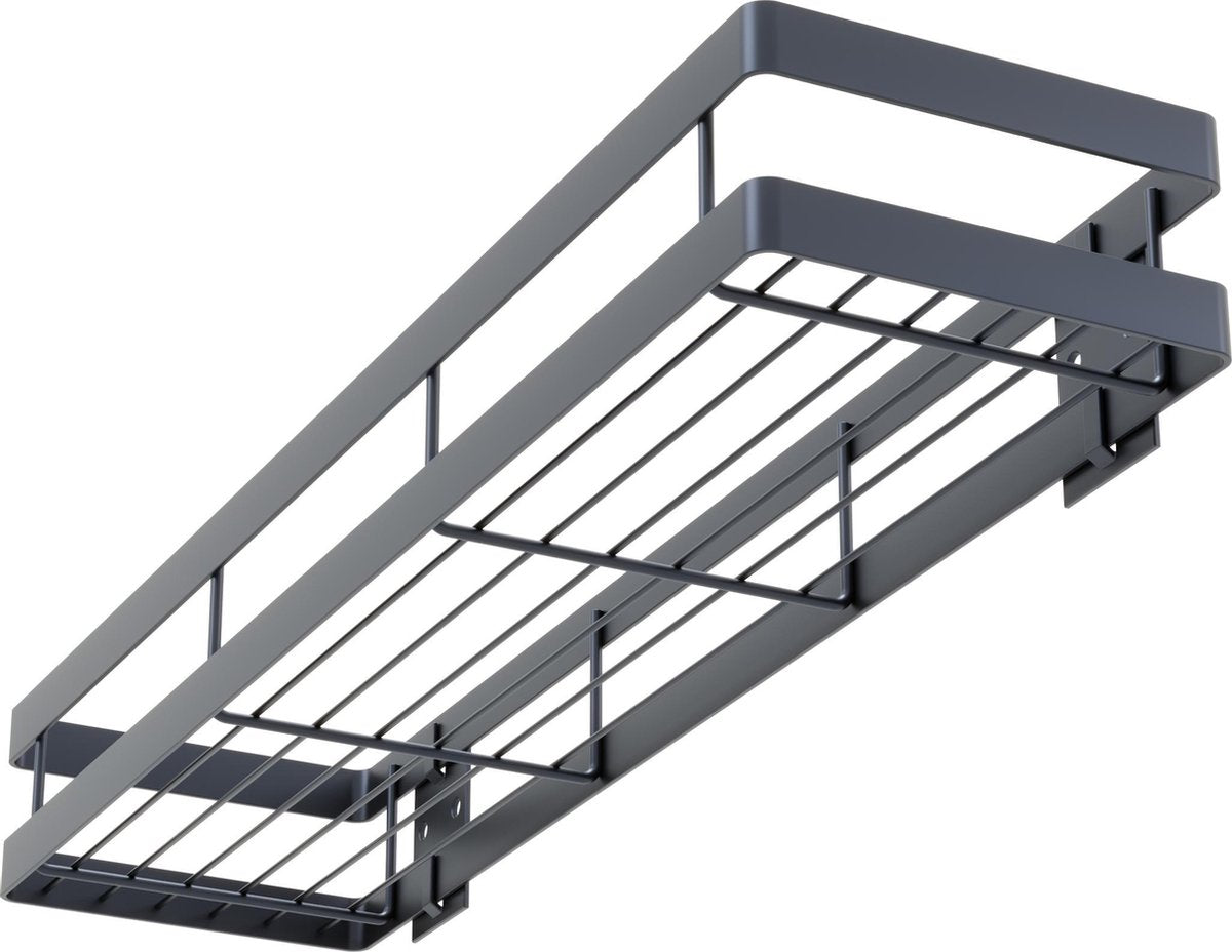  Noswo Kruidenrek Ophangbaar - Kruidenrek Voor Kruidenpotjes - Keukenrek Hangend - 50 Cm - Zwart