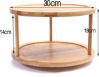 Merkloos Decopatent® Kruidenrek / Fruitschaal Bamboe - Rond - Kruiden Carrousel - Draaibaar - Staand Bamboe Specerijenrek Draaiplateau - Fruitrek