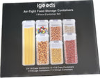  IGOODS - Voorraadpotten - Voorraaddozen- Voorraadboxen 7 Stuks - Met Zwarte Deksel