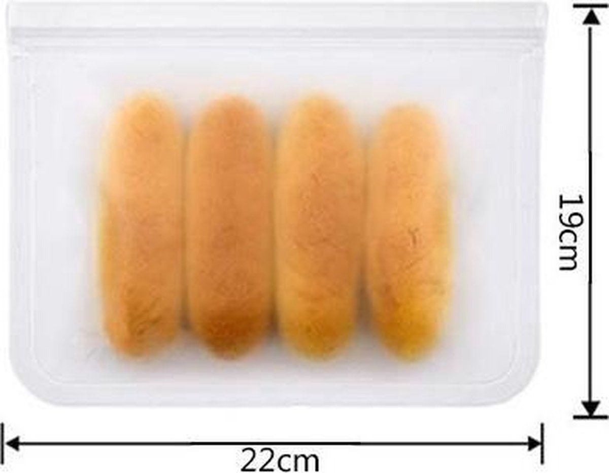  Herbruikbare Vershoudzakken Voor Diepvries, Koelkast En Vriezer – Set Van 2 Stuks - Formaat GROOT - 1000 ML Per Stuk - 19 X 22 Cm - Luchtdicht, Lekvrij En EXTRA STERK - Bewaarzakjes / Boterhamzakje - BPA Vrij