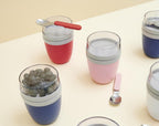  Mepal - Lunchpot + Vouwlepel Ellipse - Nordic Pink - Yoghurtbeker Met Lepel - Muesli Beker To Go - Geschikt Voor Vriezer, Magnetron En Vaatwasser.