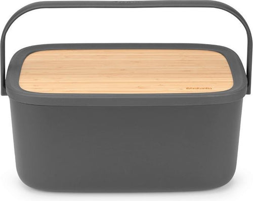  Brabantia Nic Broodtrommel - Met Bamboe Deksel - Dark Grey