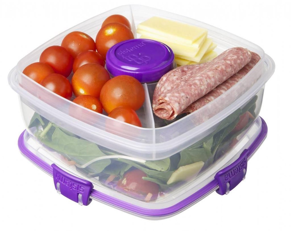  Sistema Salade Box Met Bestek - Geelgroen