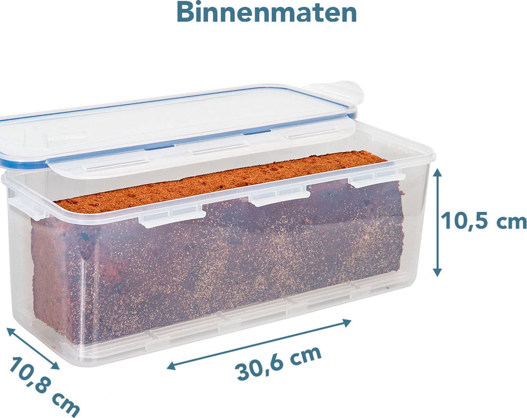  Lock&amp;Lock Vershouddoos - Bewaardoos Met Deksel - Voor Ontbijtkoek Peperkoek En Cake - Cakedoos - 100% Luchtdicht - 3,4 Liter