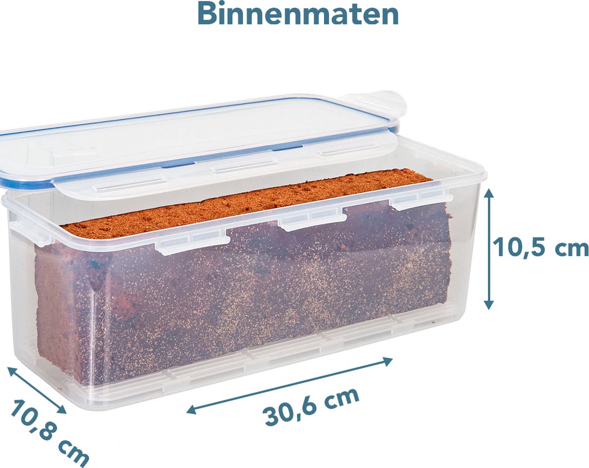  Lock&amp;Lock Vershouddoos - Bewaardoos Met Deksel - Voor Ontbijtkoek Peperkoek En Cake - Cakedoos - 100% Luchtdicht - 3,4 Liter