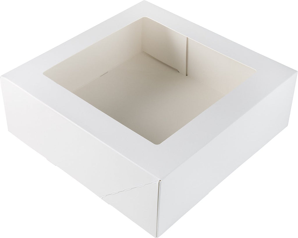  Taartdoos Met Venster 26x26x9cm. Wit 3st