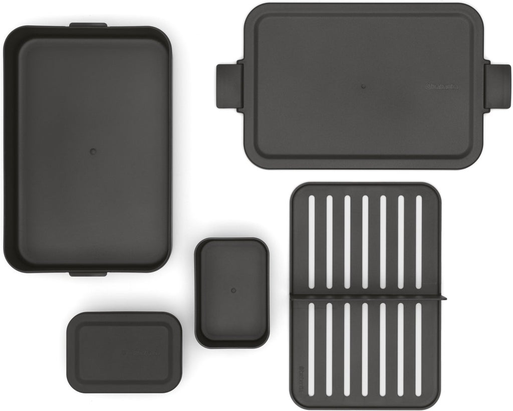  Brabantia Make &amp; Take Bento Lunchbox Incl Bentobox - Large - Kunststof - Dark Grey