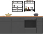  Soome Viljo - Kruidenrek Ophangbaar - Keukenrek - Wandrek - Keuken Organizer - 5 Laags - Verstelbaar - Staal - Zwart - H85xB42.5cm