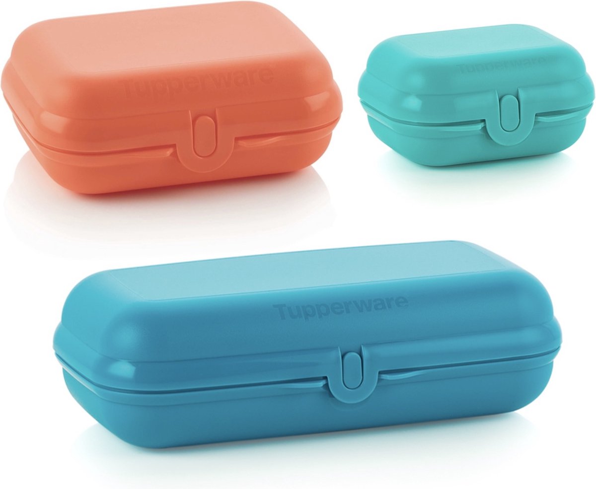  Tupperware Smartclip Set Van 3 (snackdoosjes)
