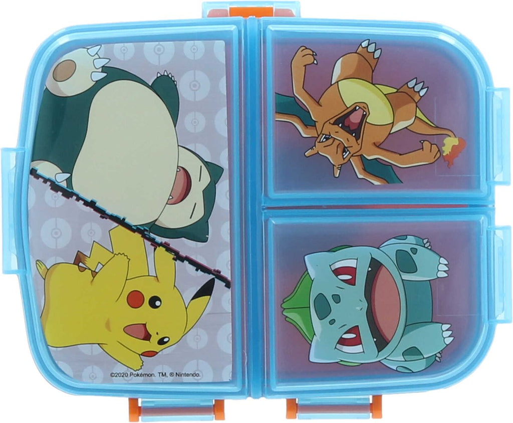 Mickey Mouse Pokemon Multi Broodtrommel 3 Vakjes - 18x13 Cm - Lunchbox - Brooddoos
