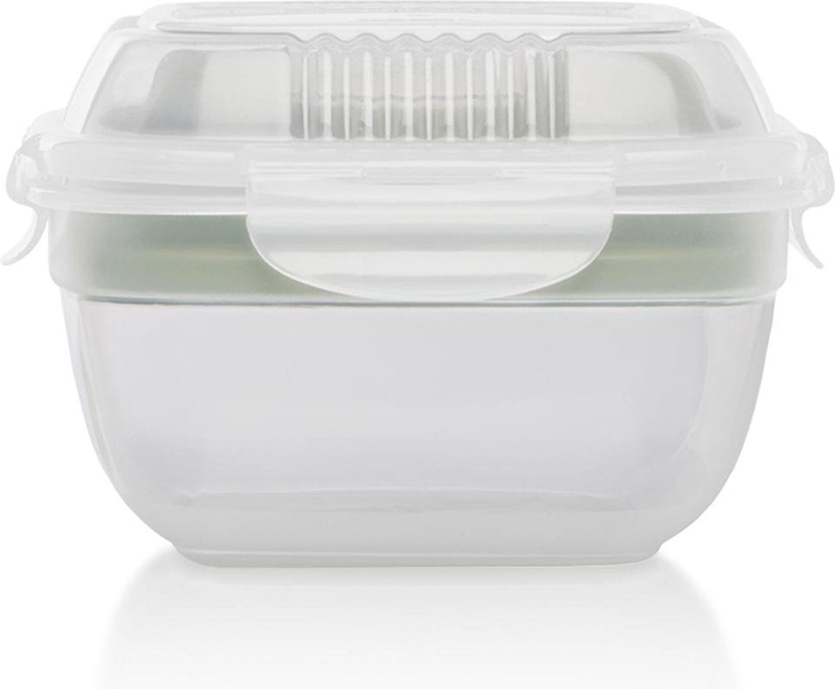  Lock&amp;Lock Saladebox - Salade Lunchbox To Go - Salade To Go - 950 Ml - Lekvrij - Met Verdeelvakjes - Groen