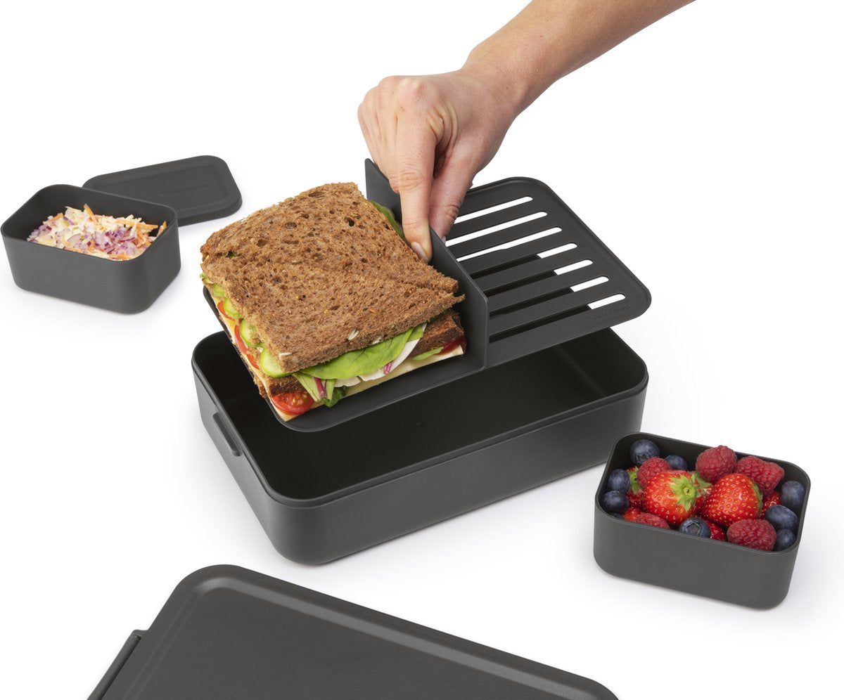  Brabantia Make &amp; Take Bento Lunchbox Incl Bentobox - Large - Kunststof - Dark Grey