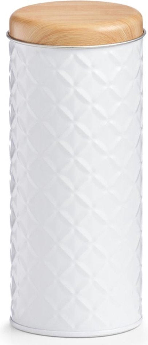  2x Bewaar/voorraad Blikken Koffiepads Wit 18 X 7,5 Cm 1 Liter