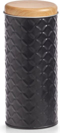  Zeller Bewaar/voorraad Blikken Koffiepads - Zwart - Metaal - 18 X 7,5 Cm - 1 L