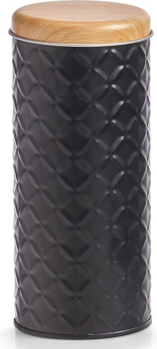  2x Bewaar/voorraad Blikken Koffiepads - Zwart - 18 X 7,5 Cm - 1 Liter