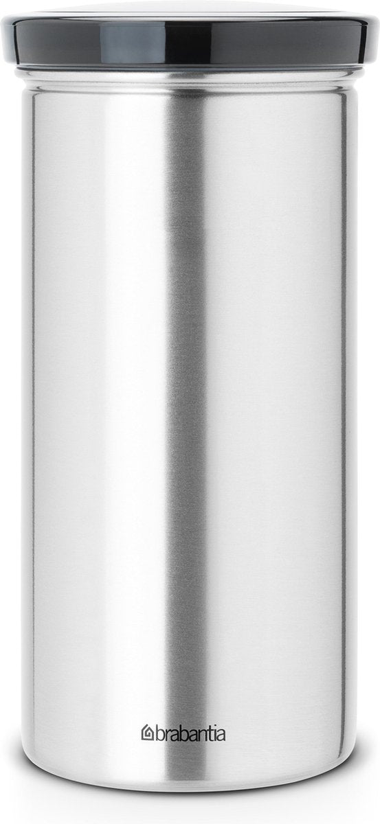  Brabantia Voorraadbus Voor 18 Koffie- En Theepads - Matt Steel Fingerprint Proof / Grijze Deksel