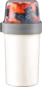  Lock&amp;Lock Yoghurt Beker To Go - Muesli Beker To Go - Lunchbeker - Salade To Go - Saladebox - Large - 760 Ml + 310 Ml - Wit